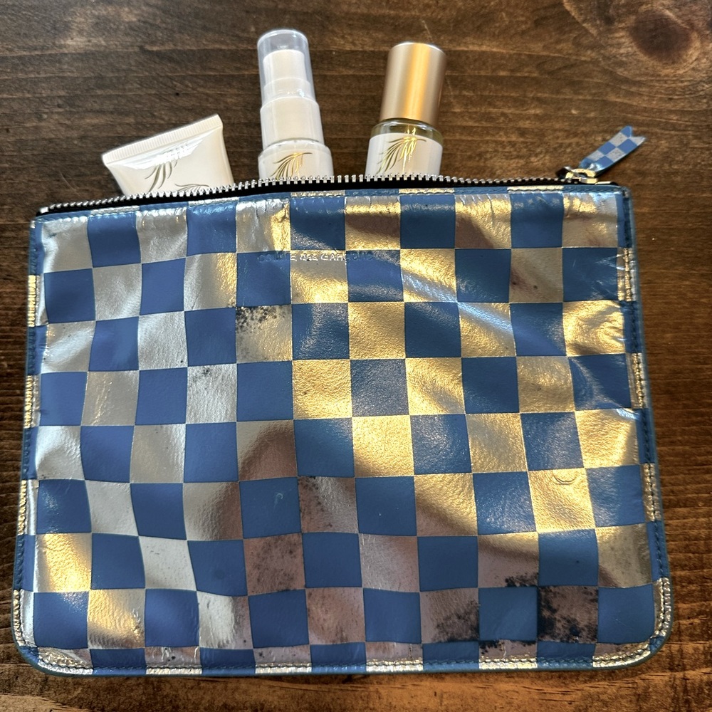 COMME DES GARCONS Silver & Blue Pouch